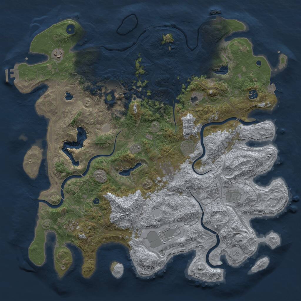 Rust Map: Procedural Map, Size: 4800, Seed: 12000, 16 Monuments