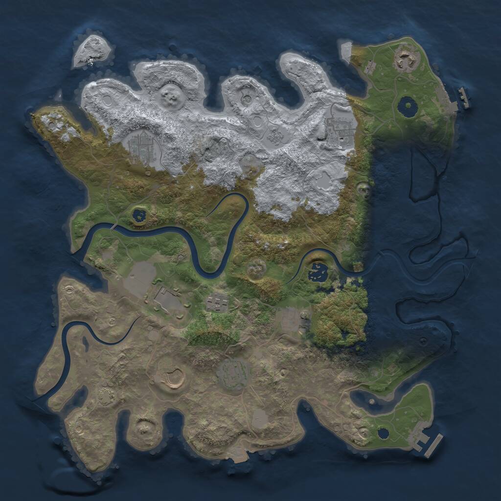 Rust Map: Procedural Map, Size: 3750, Seed: 1587782487, 15 Monuments