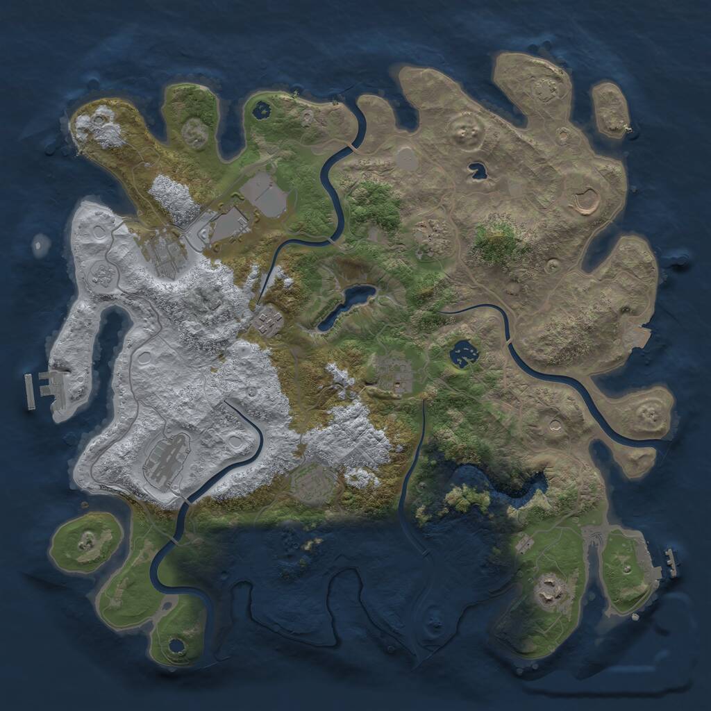 Rust Map: Procedural Map, Size: 4000, Seed: 42069017, 16 Monuments