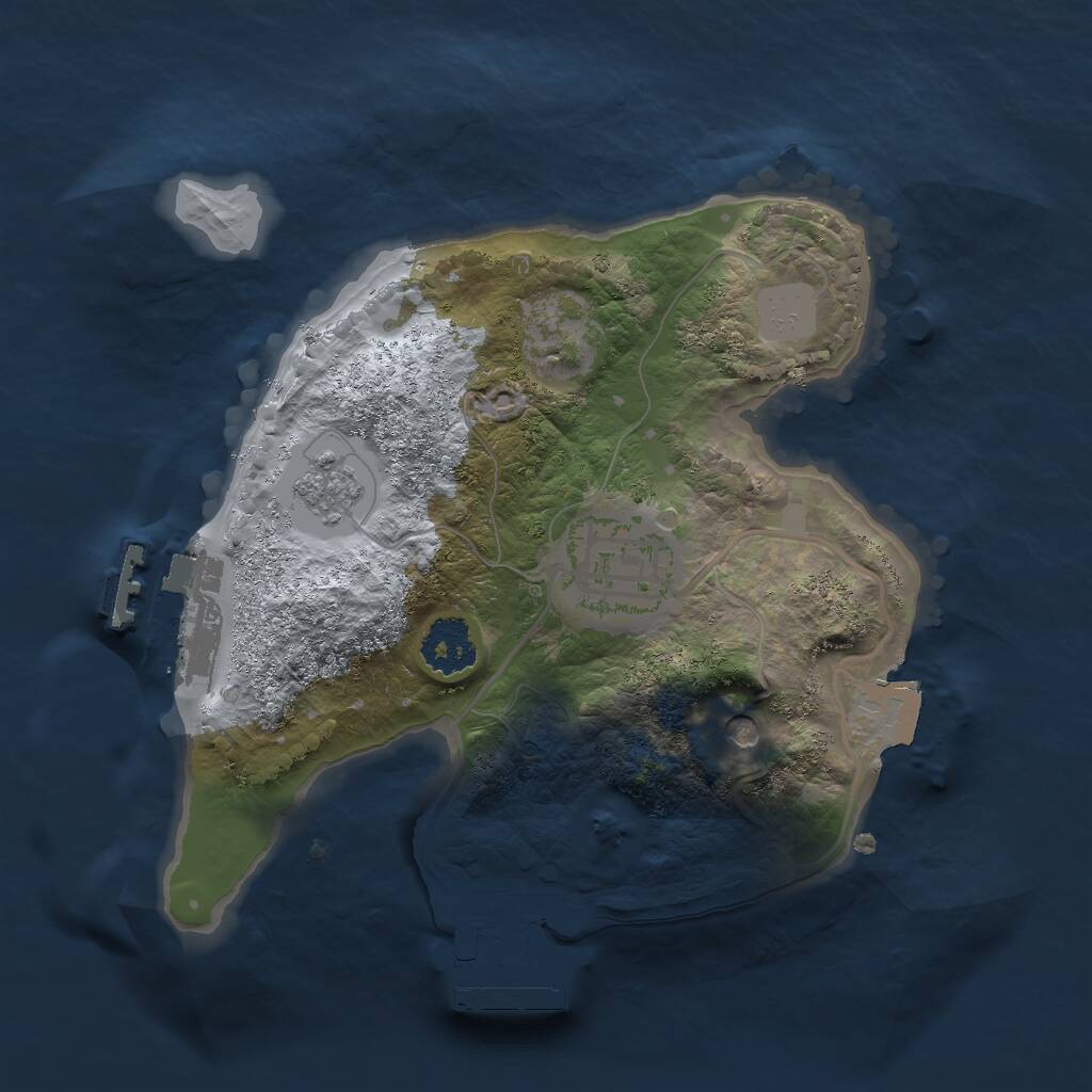 Rust Map: Procedural Map, Size: 2000, Seed: 1161160710, 6 Monuments