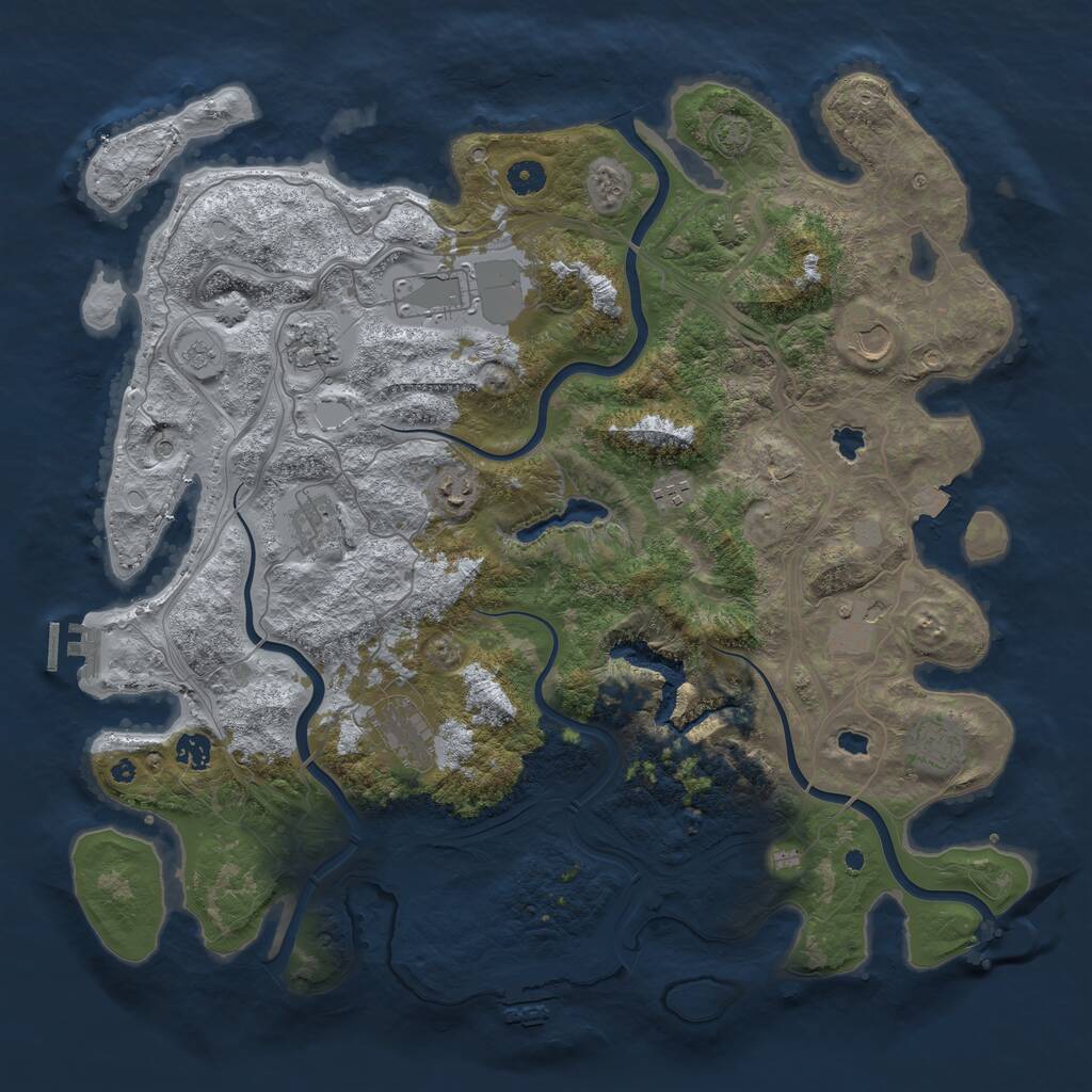 Rust Map: Procedural Map, Size: 4500, Seed: 183243901, 16 Monuments