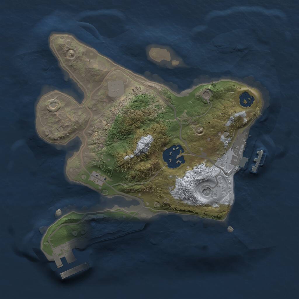 Rust Map: Procedural Map, Size: 2000, Seed: 1801382565, 5 Monuments