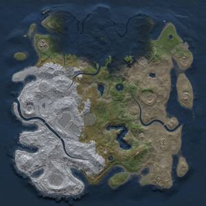 Thumbnail Rust Map: Procedural Map, Size: 4000, Seed: 1285540489, 13 Monuments
