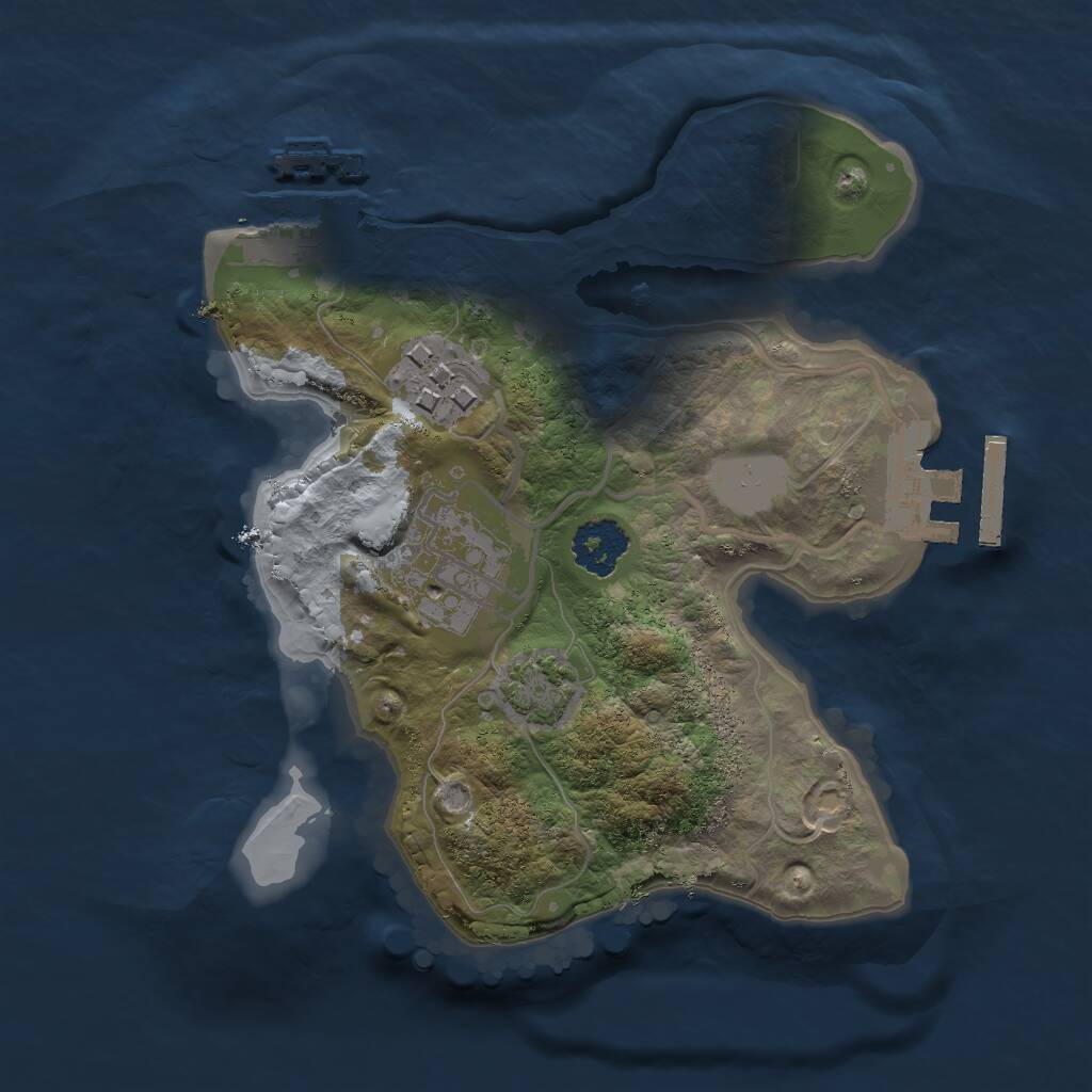 Rust Map: Procedural Map, Size: 2000, Seed: 71724835, 6 Monuments