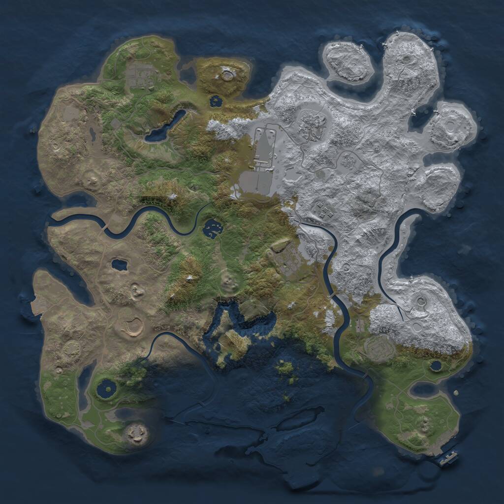 Rust Map: Procedural Map, Size: 4000, Seed: 439532203, 15 Monuments