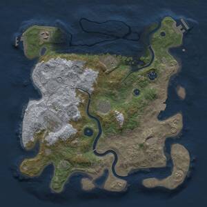 Thumbnail Rust Map: Procedural Map, Size: 3400, Seed: 9986532, 13 Monuments