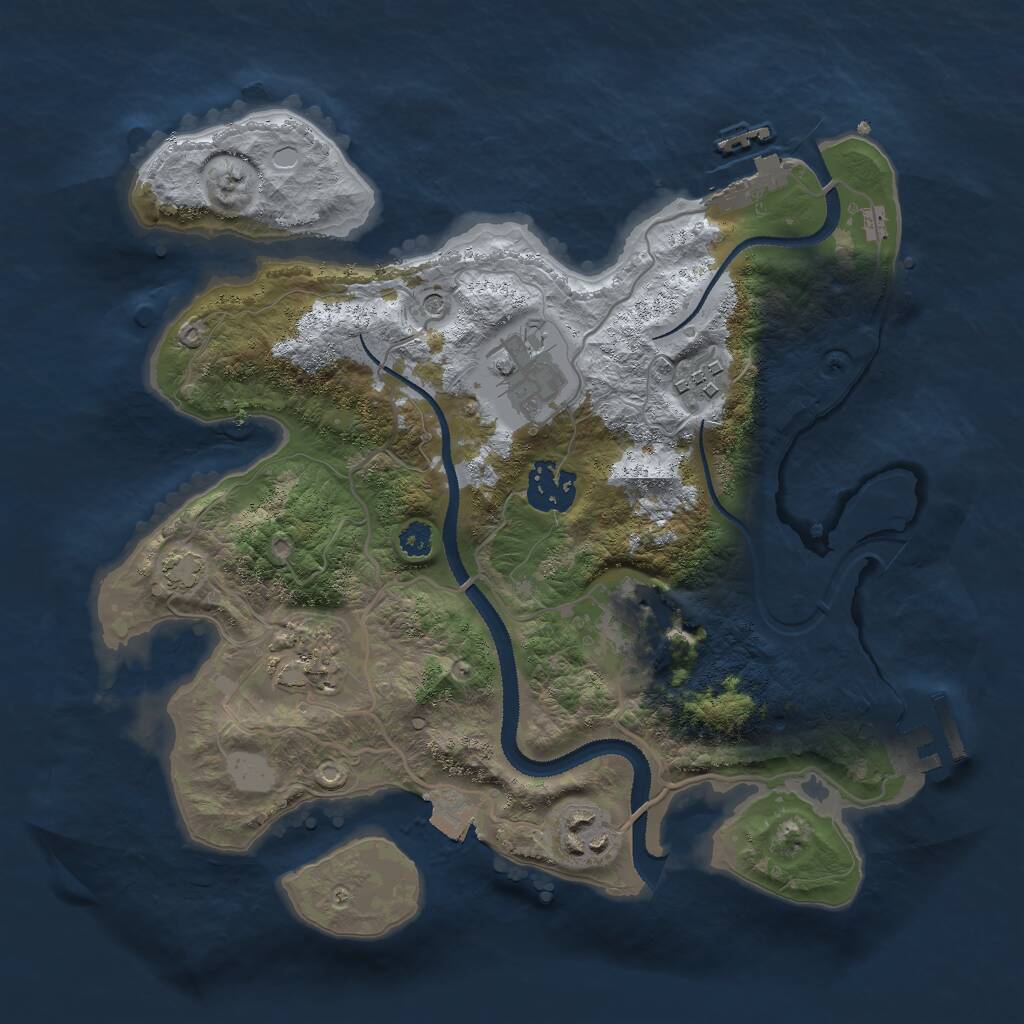 Rust Map: Procedural Map, Size: 3000, Seed: 702680488, 11 Monuments