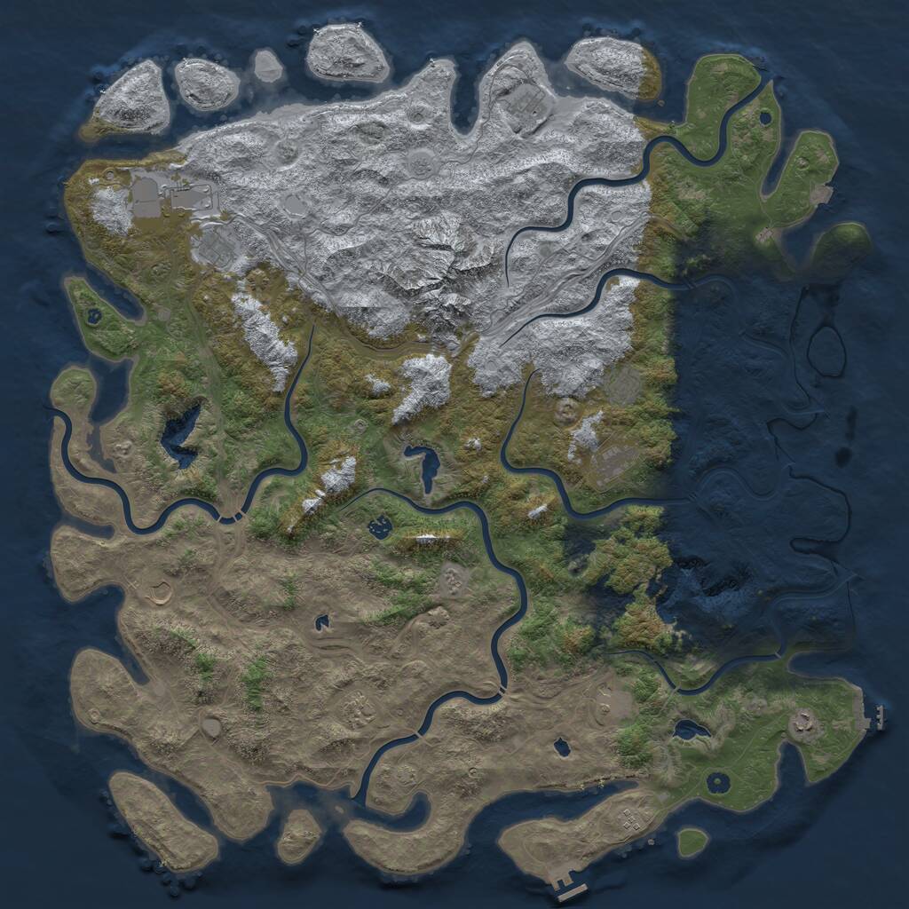 Rust Map: Procedural Map, Size: 6000, Seed: 1835698489, 17 Monuments