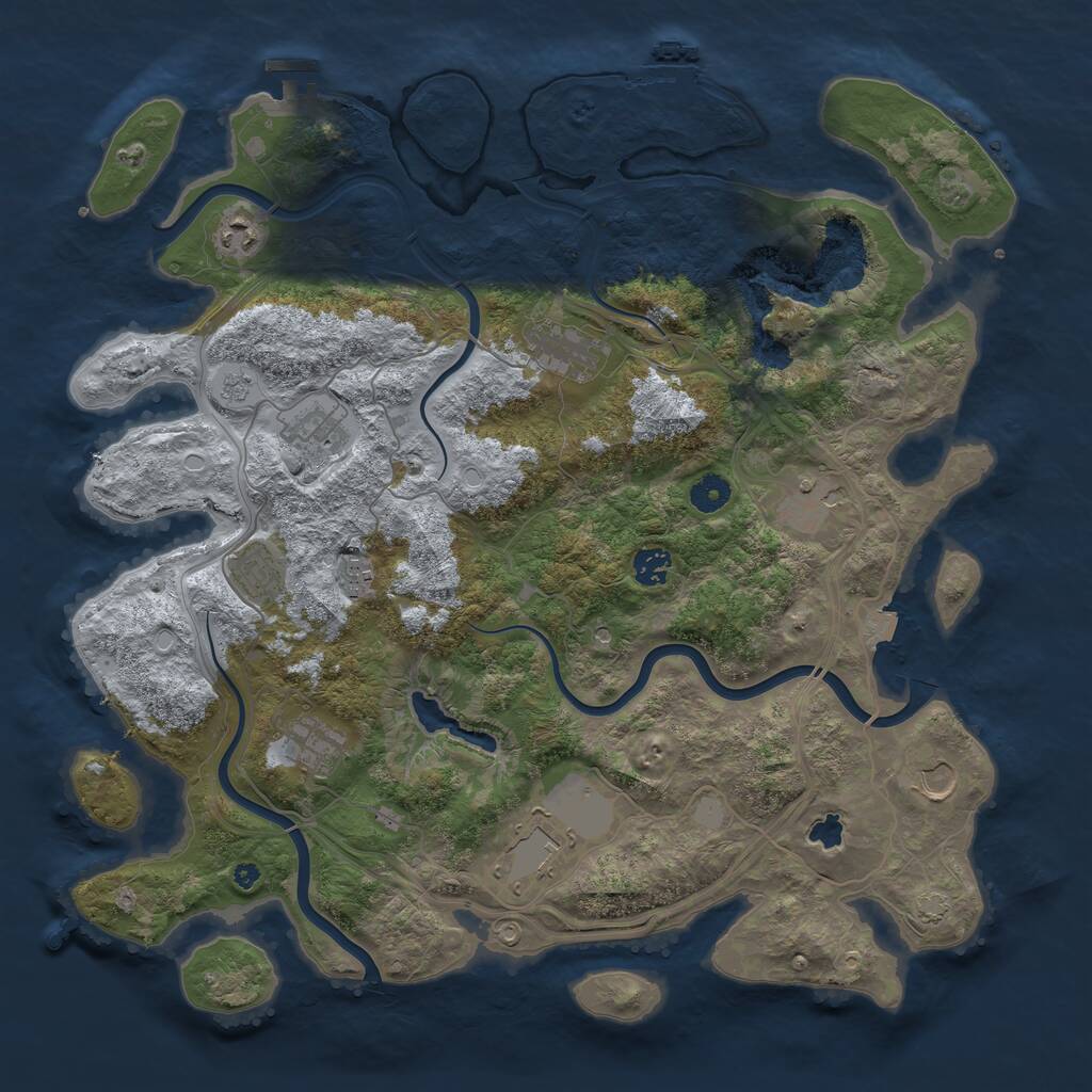 Rust Map: Procedural Map, Size: 4250, Seed: 1324, 16 Monuments