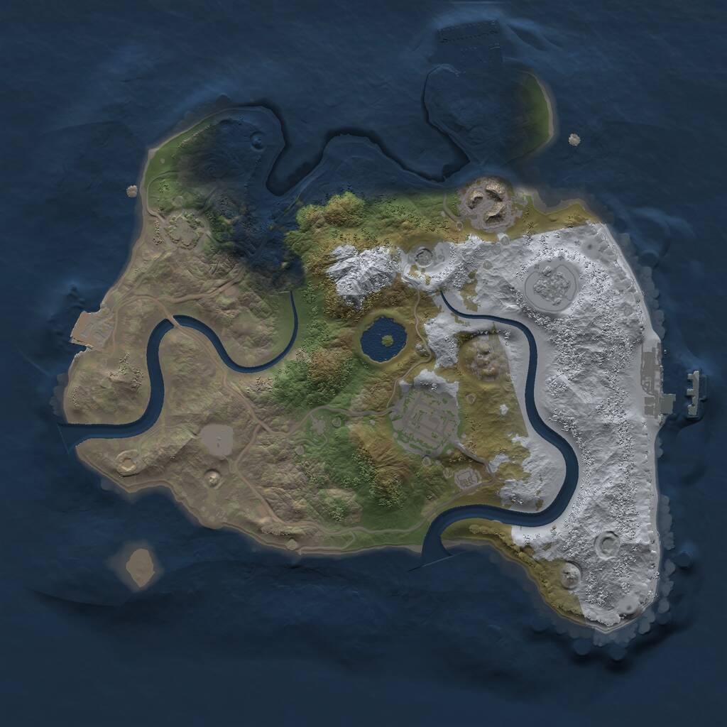 Rust Map: Procedural Map, Size: 2500, Seed: 175332954, 8 Monuments