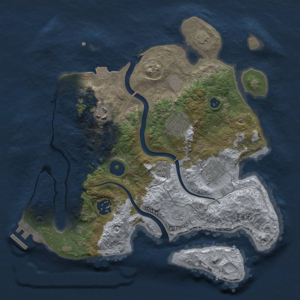 Rust Map: Procedural Map, Size: 3000, Seed: 81584545, 9 Monuments