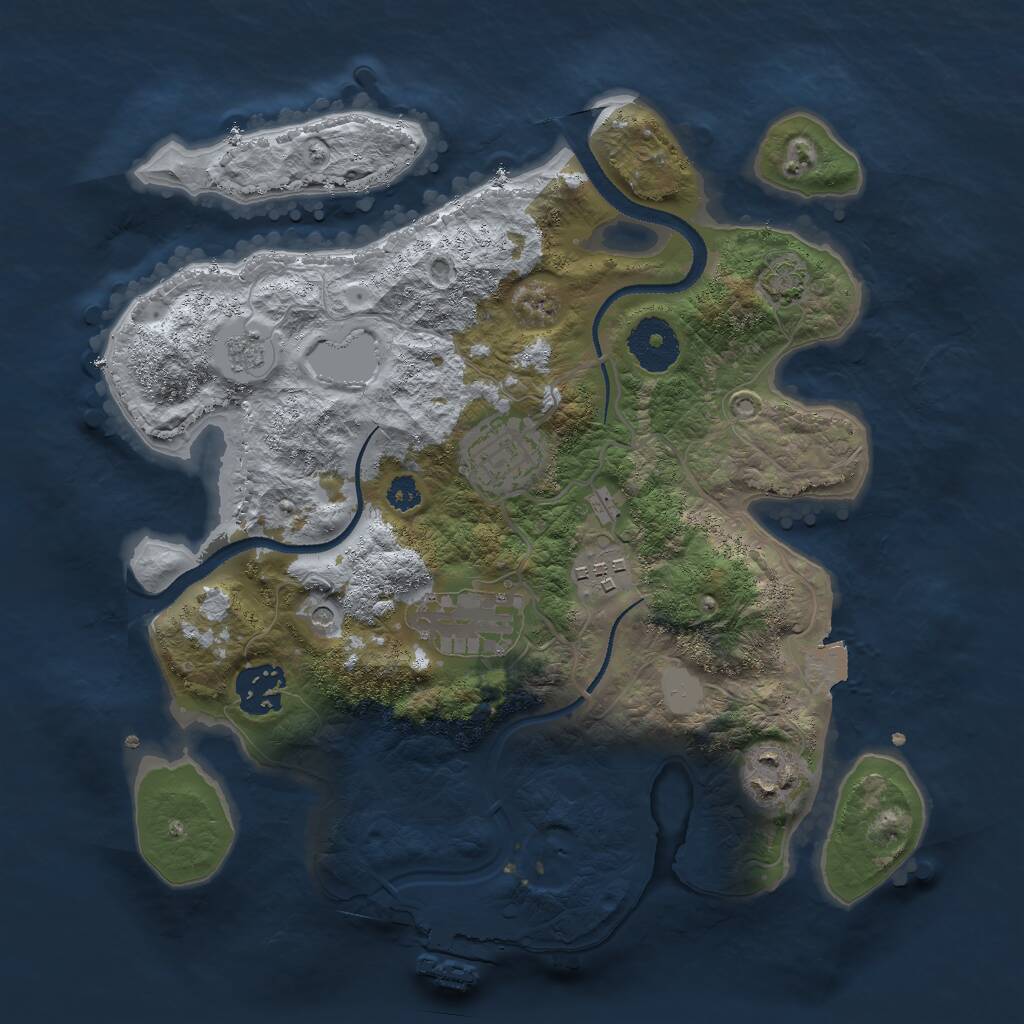 Rust Map: Procedural Map, Size: 3000, Seed: 8592246, 10 Monuments