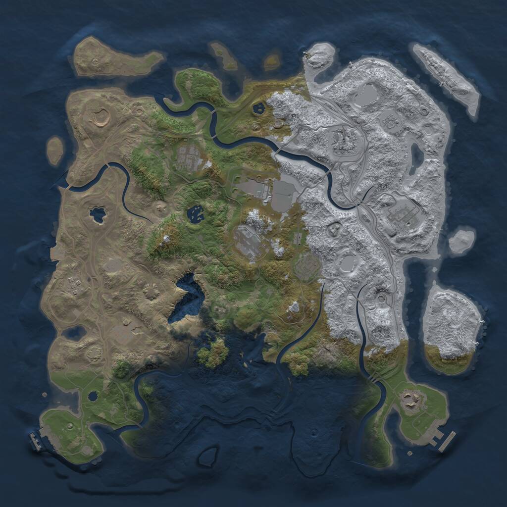 Rust Map: Procedural Map, Size: 4269, Seed: 634902083, 17 Monuments