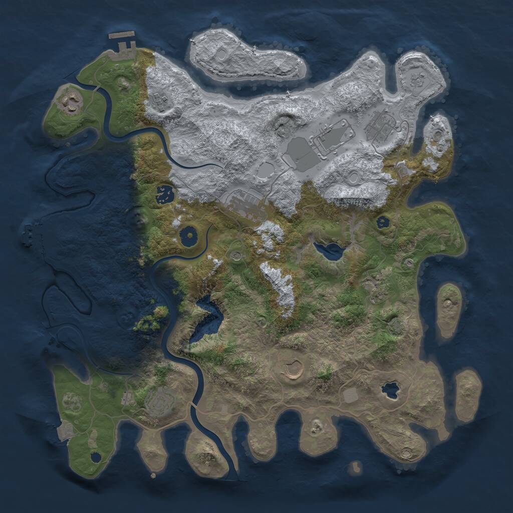 Rust Map: Procedural Map, Size: 4000, Seed: 38541, 15 Monuments