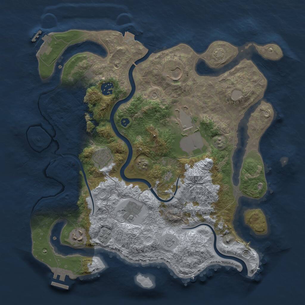 Rust Map: Procedural Map, Size: 3500, Seed: 313726114, 13 Monuments