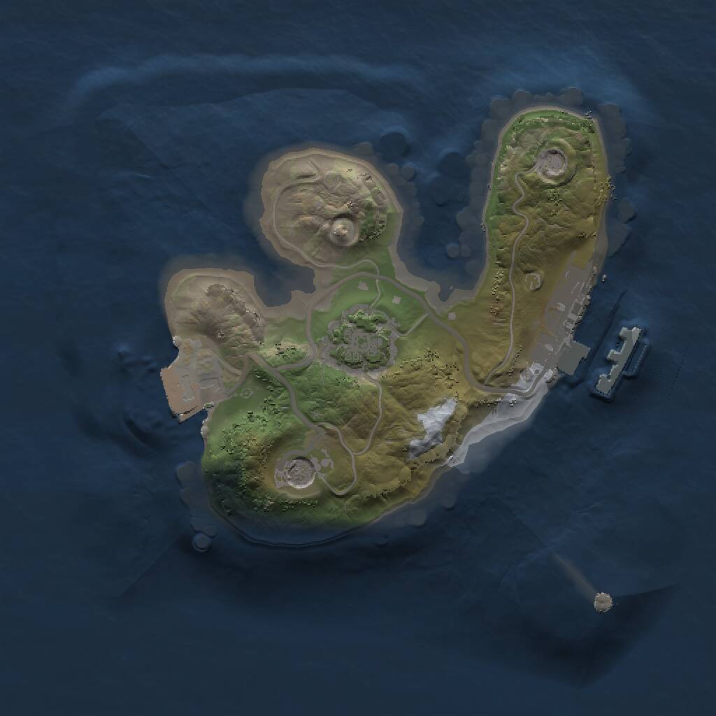 Rust Map: Procedural Map, Size: 1500, Seed: 12066, 4 Monuments