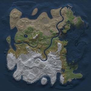 Thumbnail Rust Map: Procedural Map, Size: 3750, Seed: 1809790216, 15 Monuments