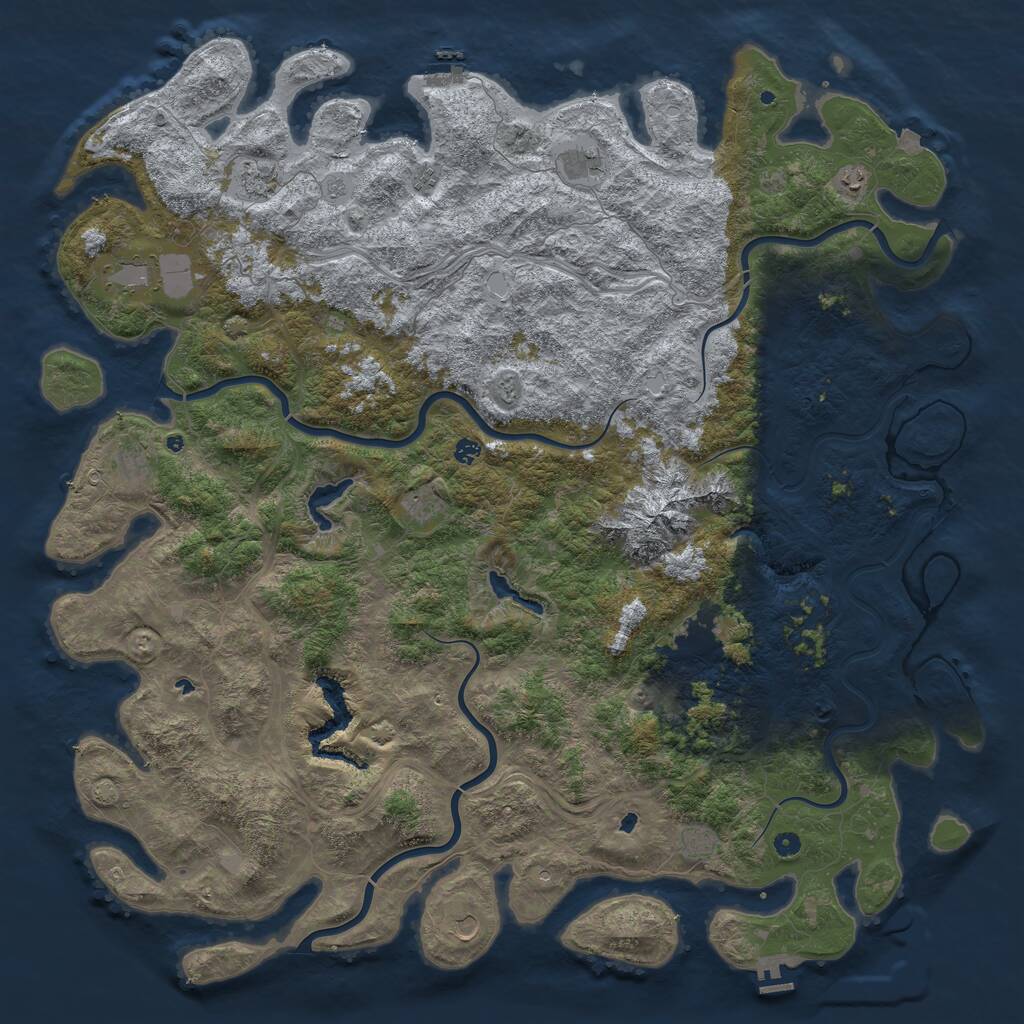 Rust Map: Procedural Map, Size: 6000, Seed: 9475312, 17 Monuments