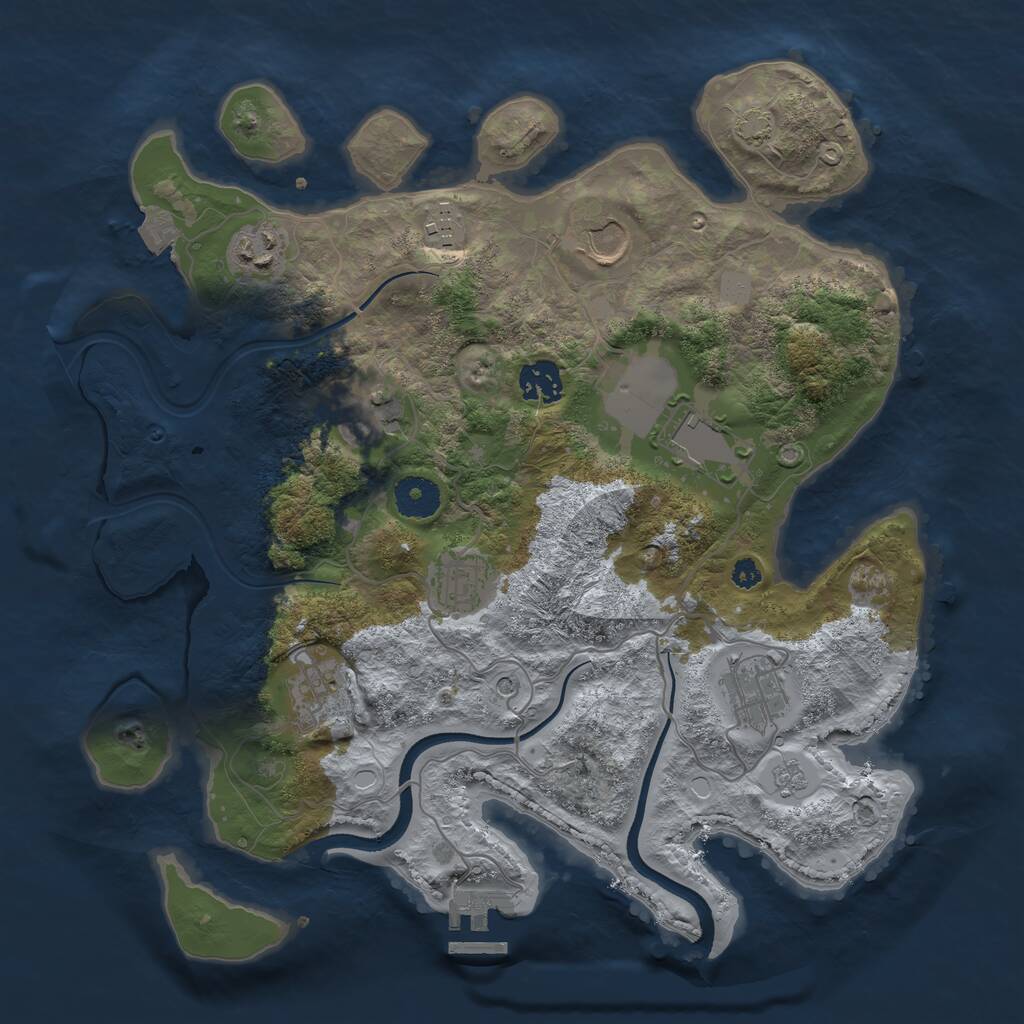 Rust Map: Procedural Map, Size: 3500, Seed: 61139821, 14 Monuments