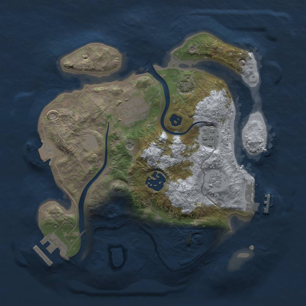 Rust Map: Procedural Map, Size: 2500, Seed: 43758526, 9 Monuments