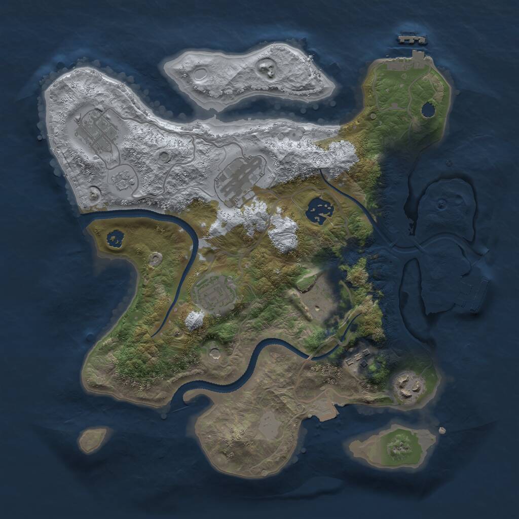 Rust Map: Procedural Map, Size: 3000, Seed: 233893628, 12 Monuments