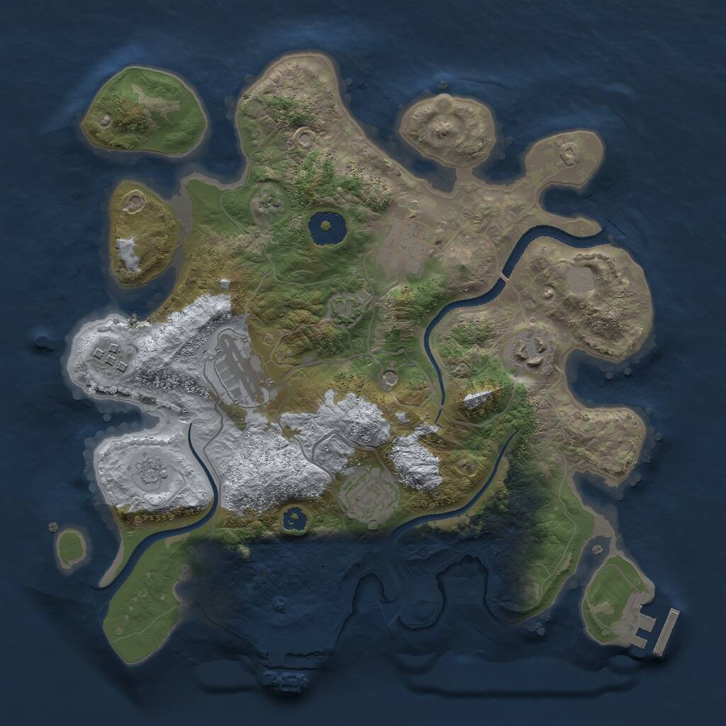 Rust Map: Procedural Map, Size: 3000, Seed: 812640124, 11 Monuments