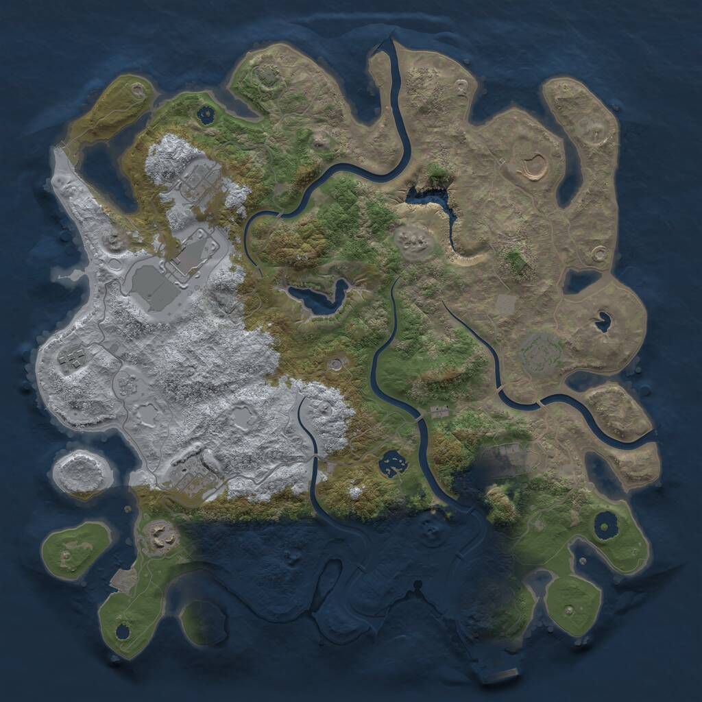 Rust Map: Procedural Map, Size: 4000, Seed: 17282650, 14 Monuments