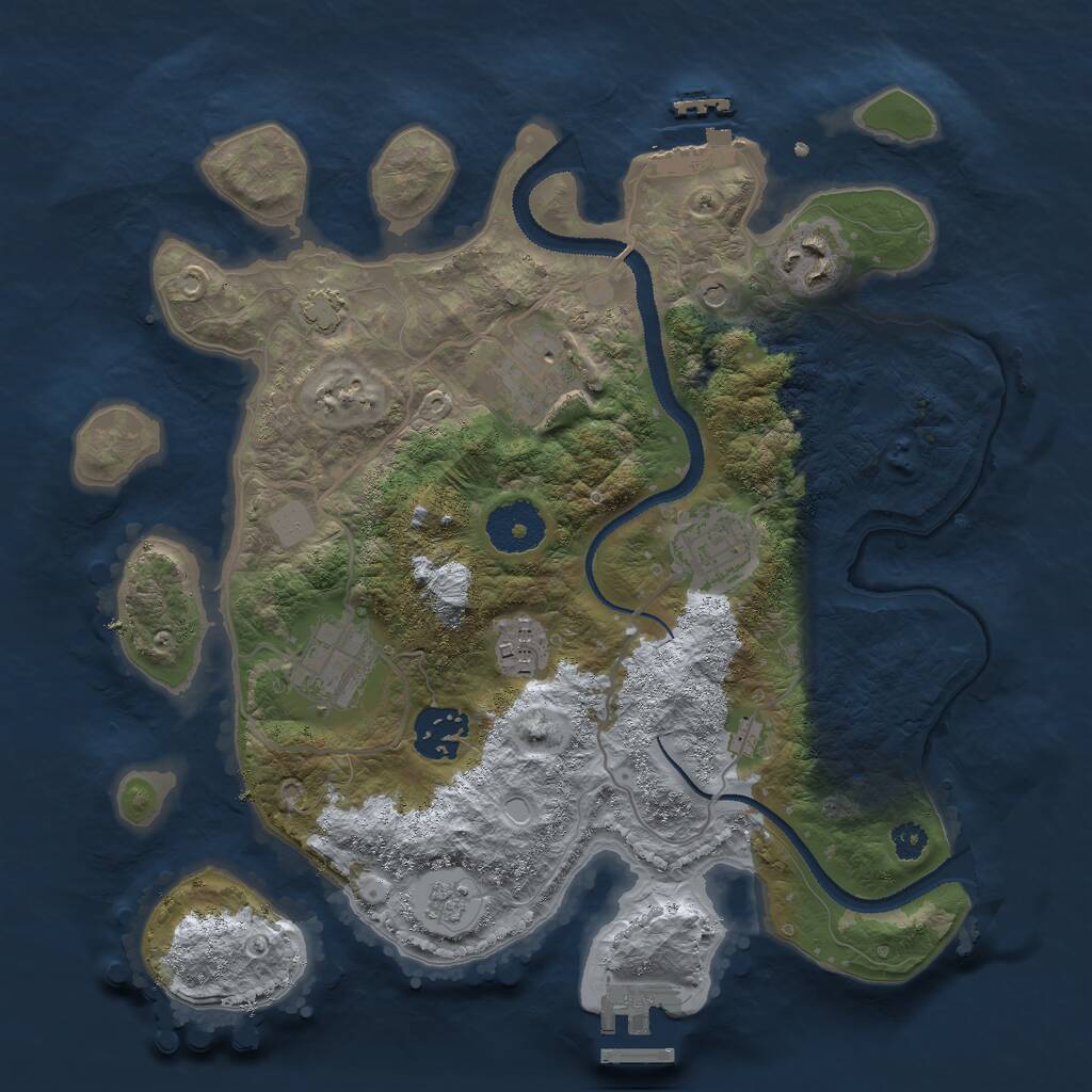 Rust Map: Procedural Map, Size: 3000, Seed: 22000, 12 Monuments