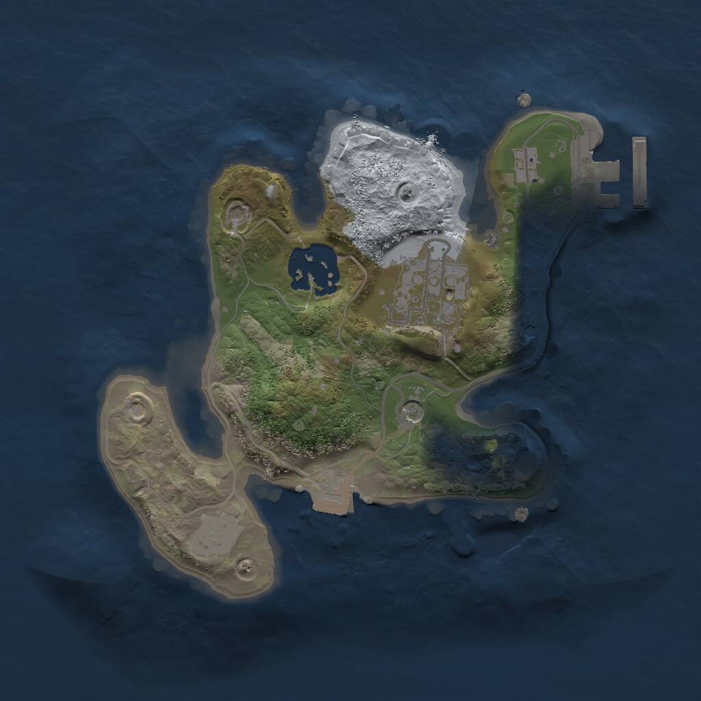 Rust Map: Procedural Map, Size: 2000, Seed: 1400, 5 Monuments