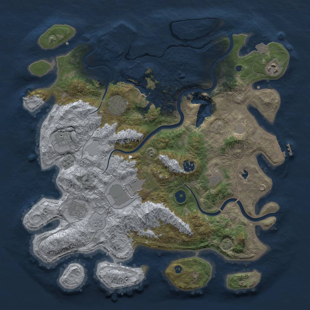 Rust Map: Procedural Map, Size: 4000, Seed: 4828192, 14 Monuments
