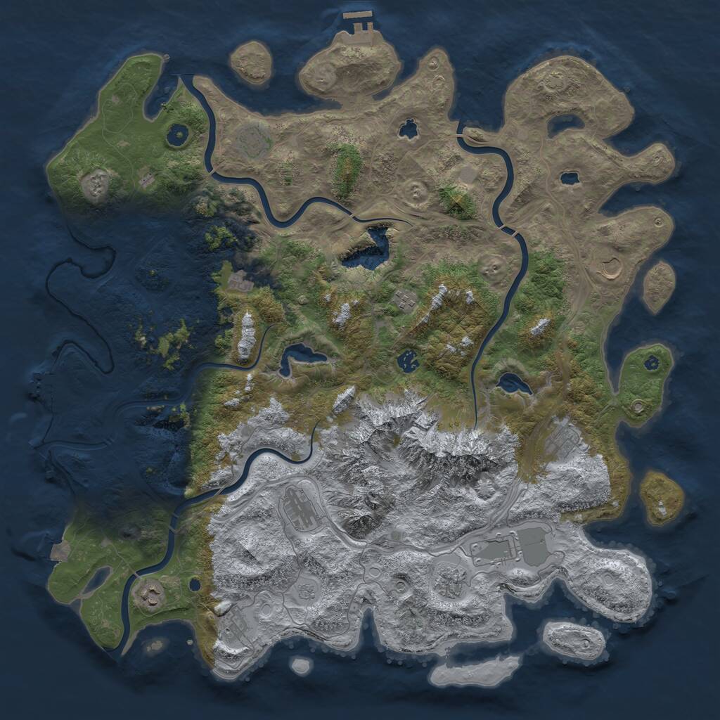 Rust Map: Procedural Map, Size: 5000, Seed: 1041084472, 17 Monuments