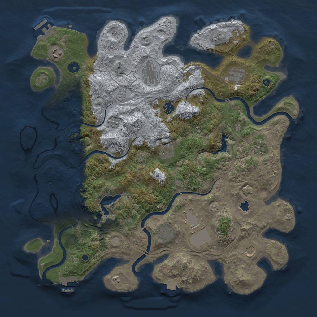 Rust Map: Procedural Map, Size: 4250, Seed: 481516, 16 Monuments