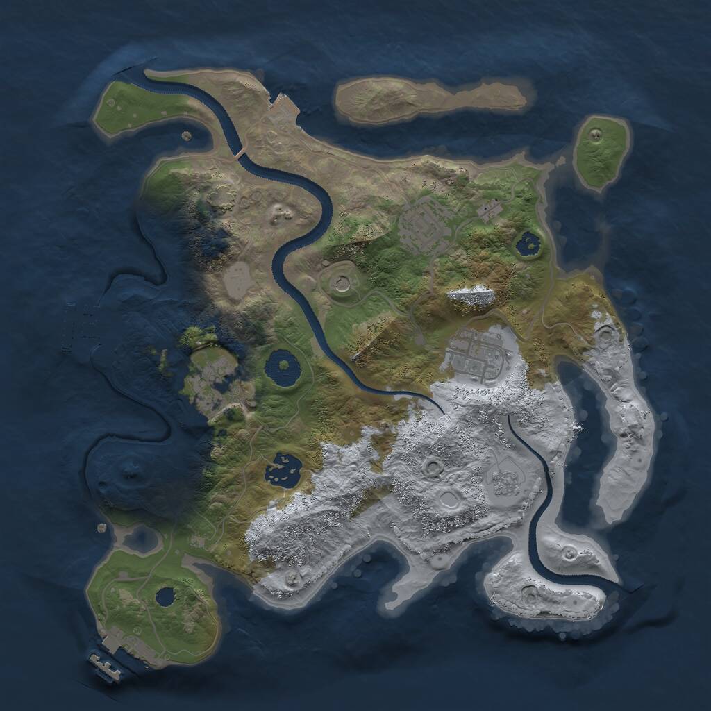 Rust Map: Procedural Map, Size: 3000, Seed: 456787, 10 Monuments