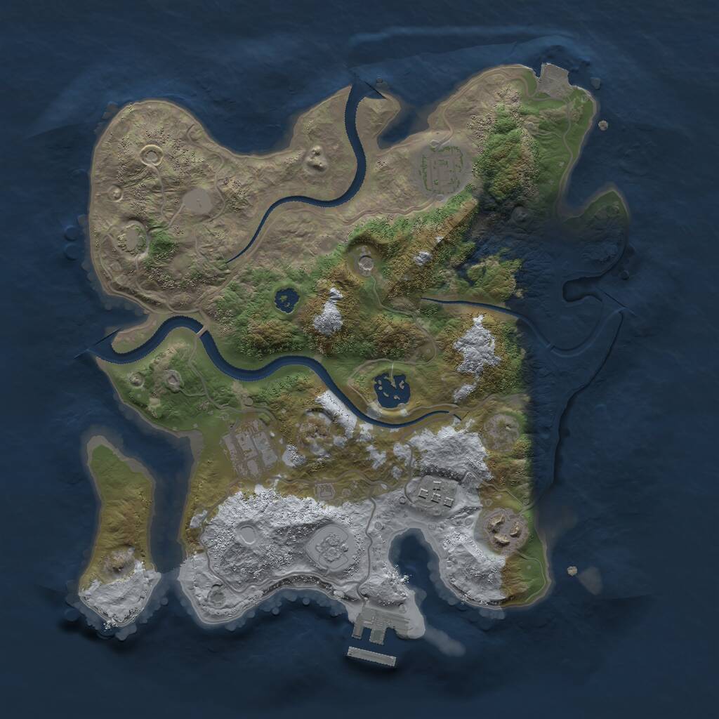 Rust Map: Procedural Map, Size: 3000, Seed: 21564, 10 Monuments