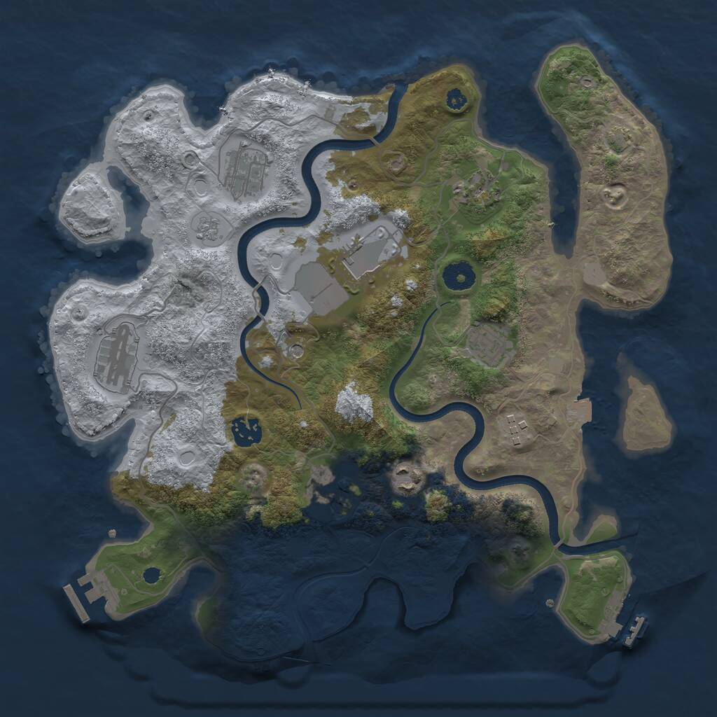 Rust Map: Procedural Map, Size: 3500, Seed: 29900, 15 Monuments