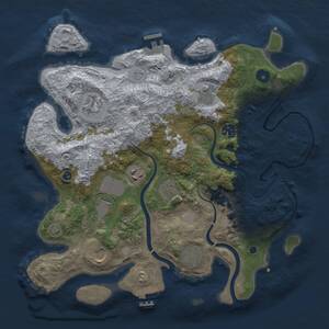 Thumbnail Rust Map: Procedural Map, Size: 3600, Seed: 801349, 15 Monuments