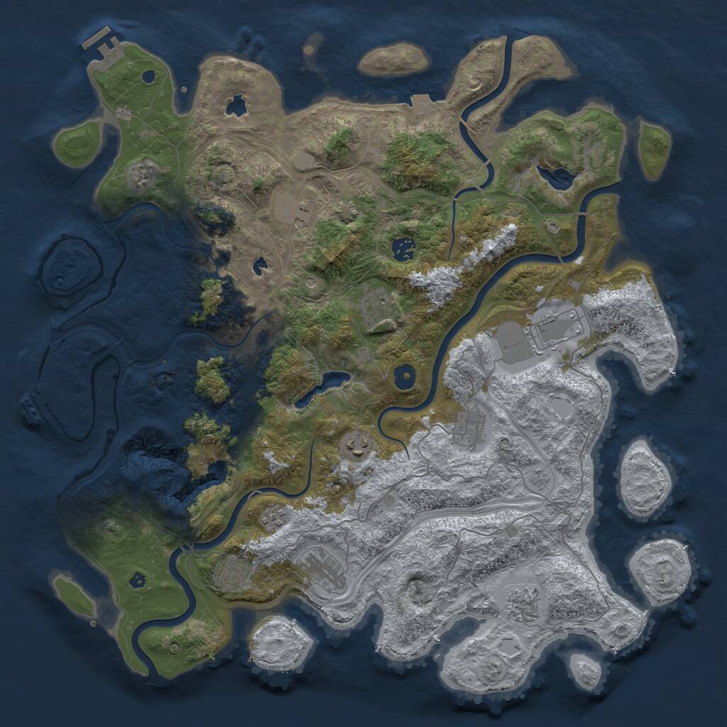 Rust Map: Procedural Map, Size: 4500, Seed: 98664092, 16 Monuments