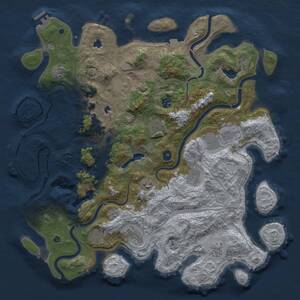 Thumbnail Rust Map: Procedural Map, Size: 4500, Seed: 98664092, 16 Monuments