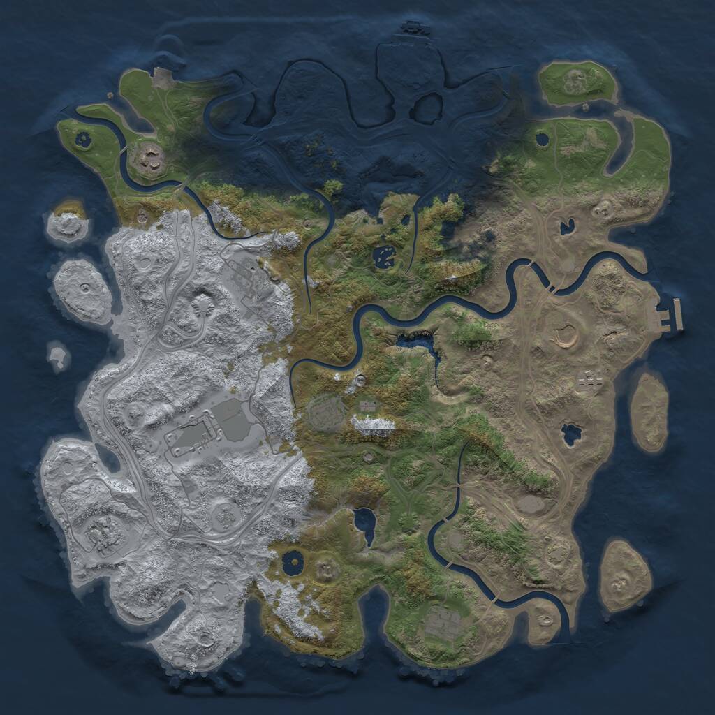 Rust Map: Procedural Map, Size: 4500, Seed: 1860353991, 15 Monuments
