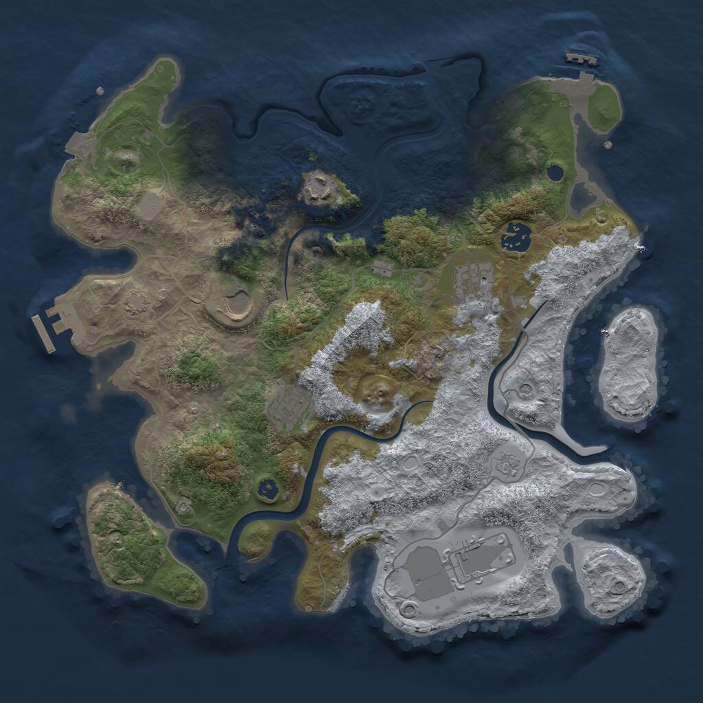 Rust Map: Procedural Map, Size: 3500, Seed: 547936983, 13 Monuments