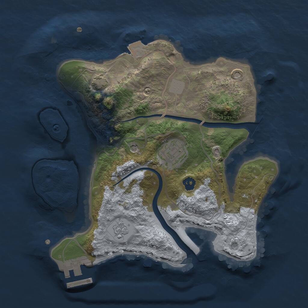 Rust Map: Procedural Map, Size: 2400, Seed: 483533657, 6 Monuments