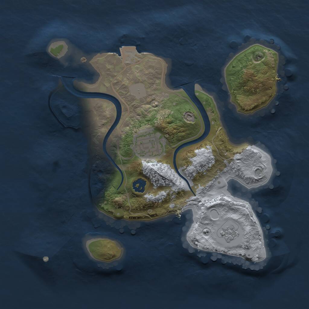 Rust Map: Procedural Map, Size: 2222, Seed: 1148272092, 3 Monuments