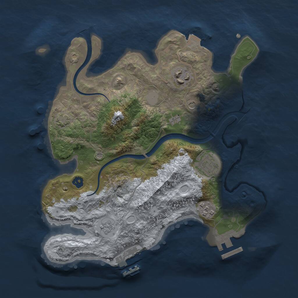 Rust Map: Procedural Map, Size: 2700, Seed: 1756036878, 9 Monuments