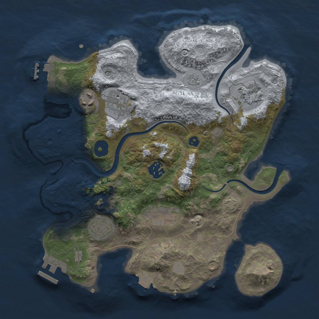 Rust Map: Procedural Map, Size: 3000, Seed: 806544870, 12 Monuments
