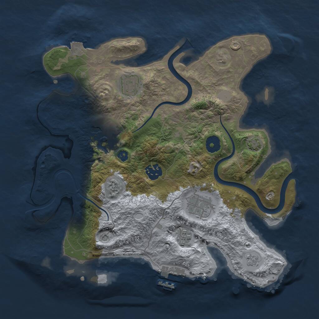 Rust Map: Procedural Map, Size: 3000, Seed: 520907030, 10 Monuments