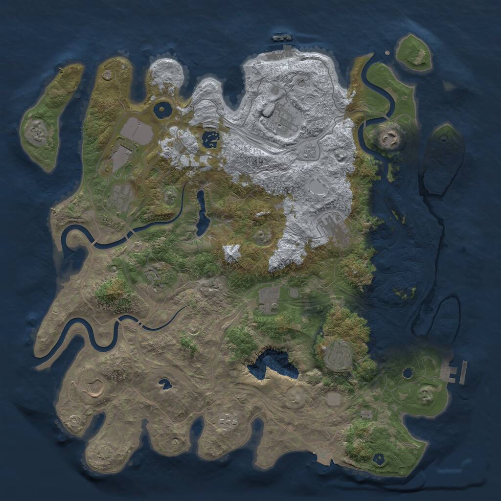 Rust Map: Procedural Map, Size: 4250, Seed: 519728637, 17 Monuments