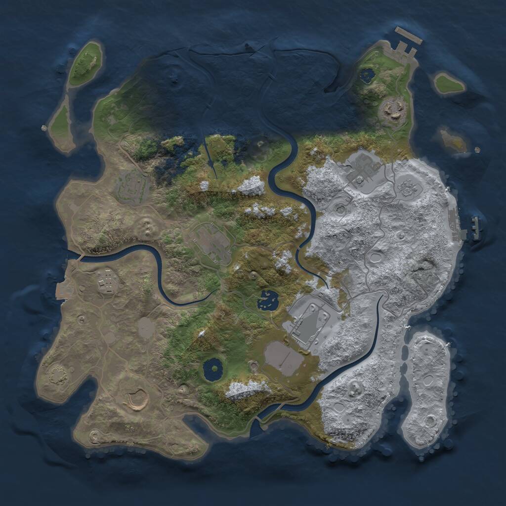 Rust Map: Procedural Map, Size: 3500, Seed: 1936011784, 14 Monuments