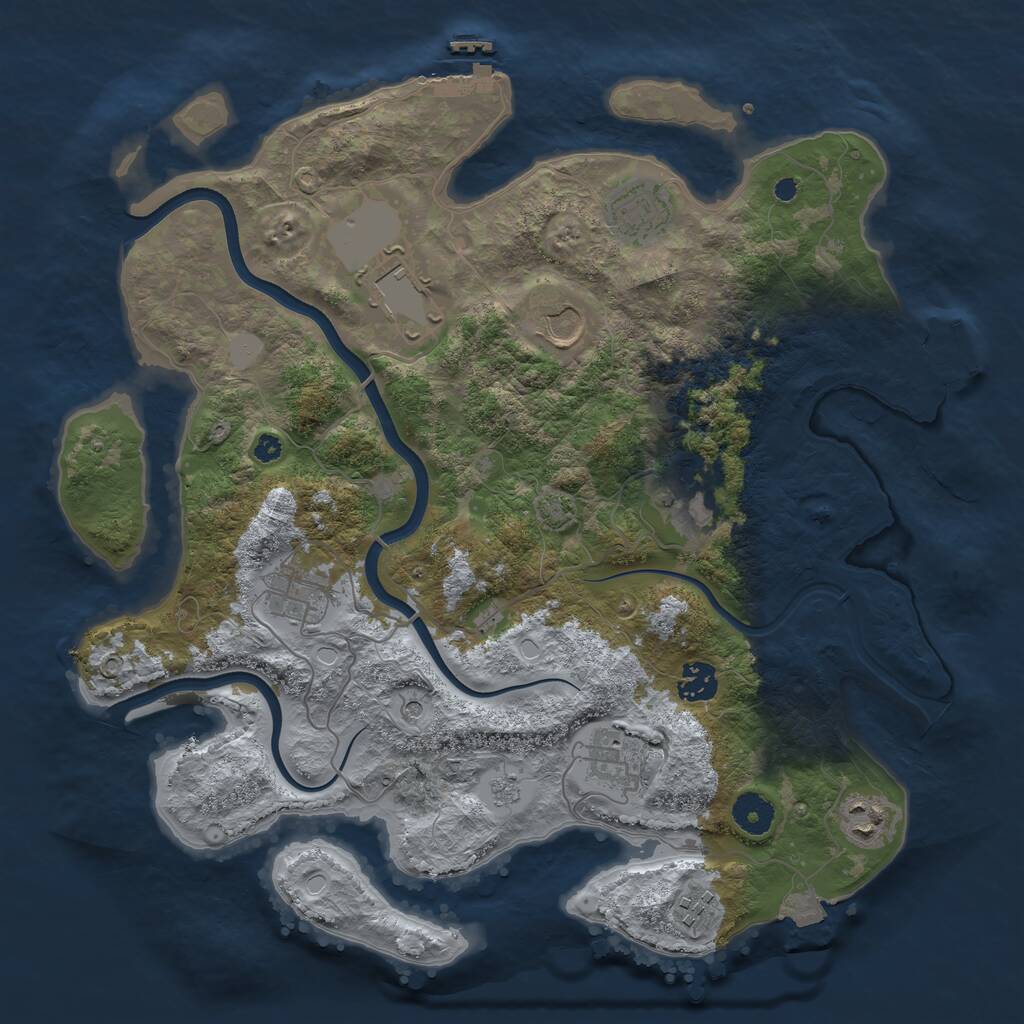 Rust Map: Procedural Map, Size: 3750, Seed: 7238408, 15 Monuments