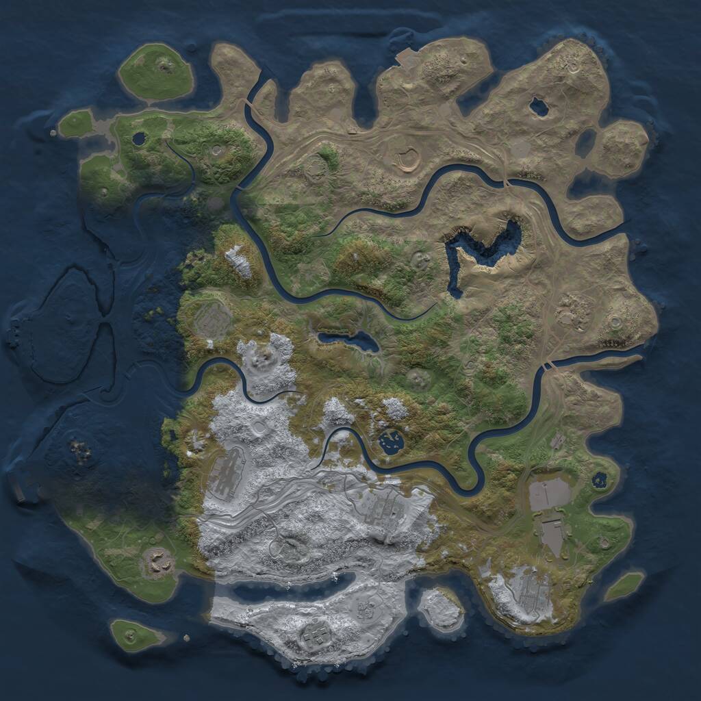Rust Map: Procedural Map, Size: 4400, Seed: 40862141, 16 Monuments