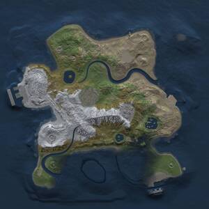 Thumbnail Rust Map: Procedural Map, Size: 2500, Seed: 716263, 7 Monuments